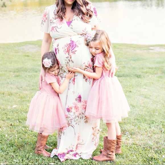 Pinkblush maternity maxi wrap dress size large Ricarica - Picture 5 of 5